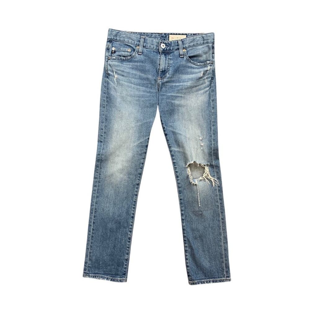 Adriano Goldschmied Jeans Womens 27 Denim Busted Knee Straight Anthropologie